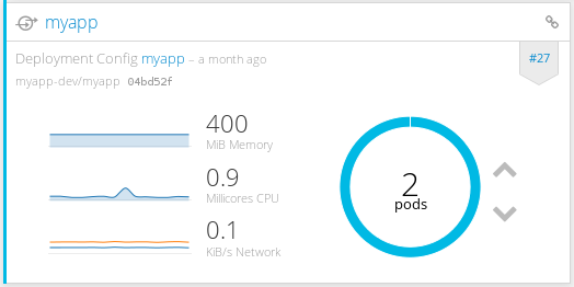 View of the deployment status in the management console